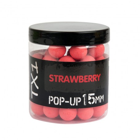 Plaukiantys boiliai TX1 Strawberry Pop-Up Fluoro Red
